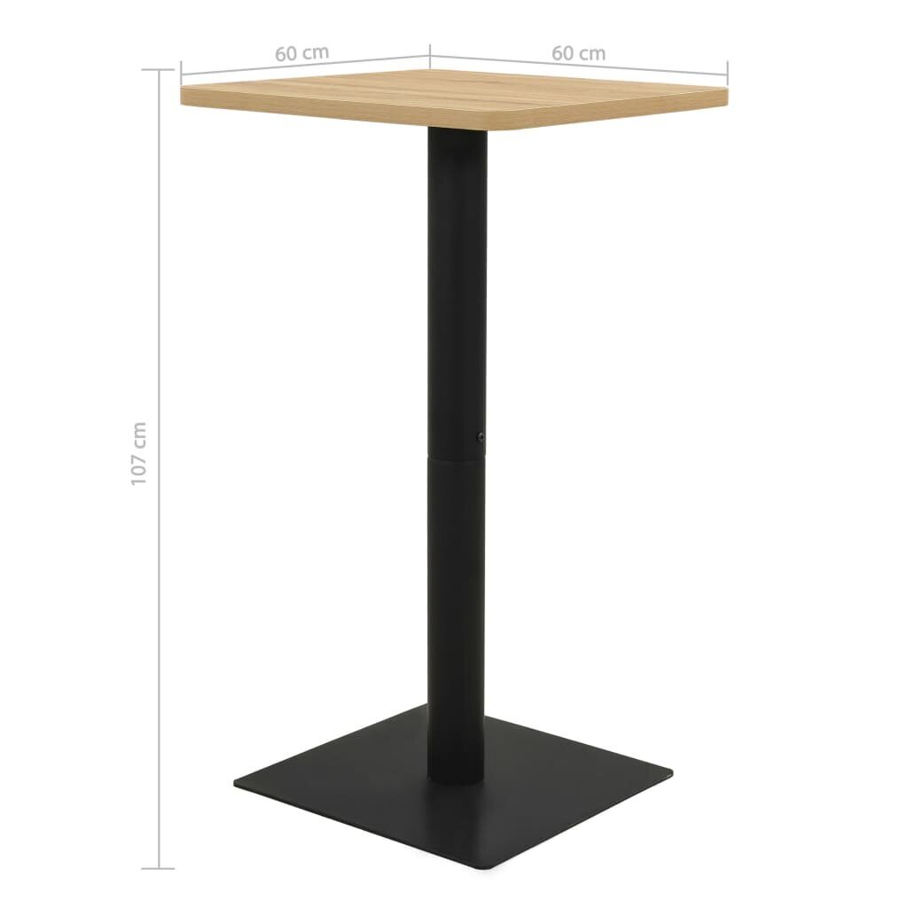 vidaXL bistroolaud tammevärvi, 60 x 60 x 107 cm hind ja info | Köögi- ja söögilauad | kaup24.ee