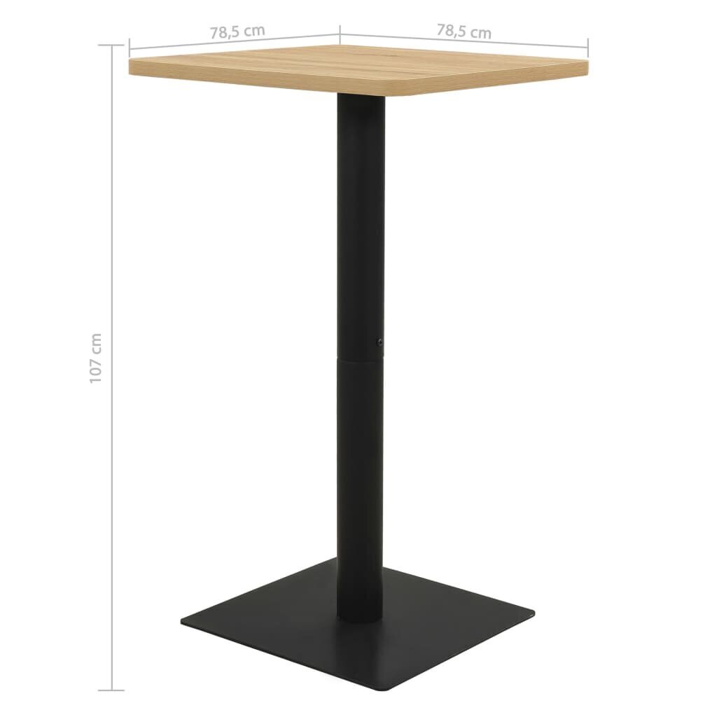 vidaXL bistroolaud tammevärvi, 78,5 x 78,5 x 107 cm hind ja info | Köögi- ja söögilauad | kaup24.ee