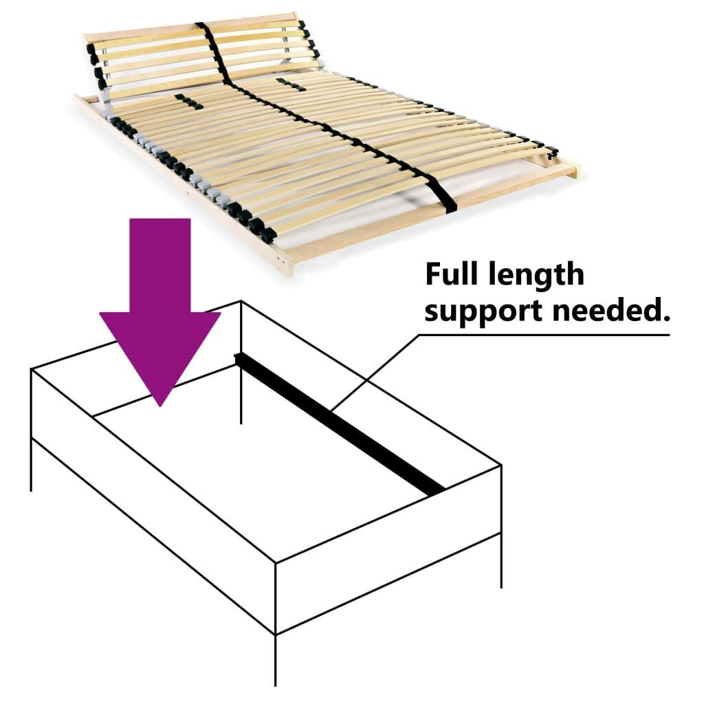 vidaXL voodi aluspõhi, 28 liistu, 7 piirkonda, 100 x 200 cm hind ja info | Voodipõhjad ja voodijalad | kaup24.ee