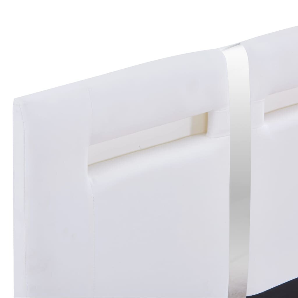 vidaXL voodiraam LEDiga, valge, kunstnahast, 90 x 200 cm hind ja info | Voodid | kaup24.ee