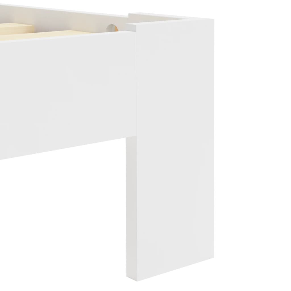 vidaXL voodiraam, valge, tugevast männipuidust, 140 x 200 cm hind ja info | Voodid | kaup24.ee