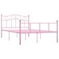 vidaXL voodiraam, roosa, metall, 140 x 200 cm цена и информация | Voodid | kaup24.ee