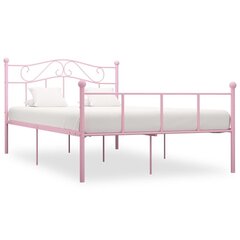 vidaXL voodiraam, roosa, metall, 140 x 200 cm цена и информация | Кровати | kaup24.ee