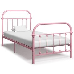 vidaXL voodiraam, roosa, metall, 90 x 200 cm цена и информация | Кровати | kaup24.ee