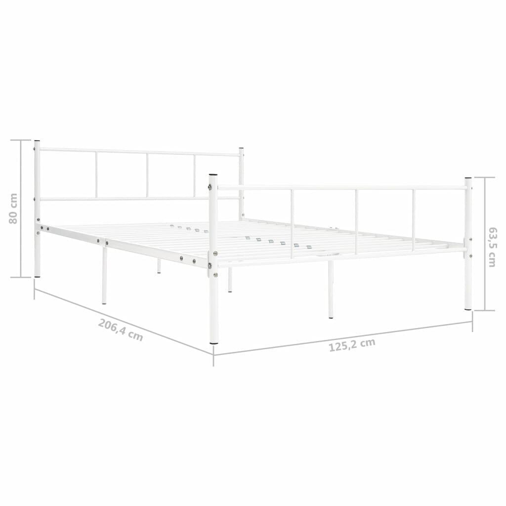 vidaXL voodiraam, valge, metall, 120 x 200 cm hind ja info | Voodid | kaup24.ee