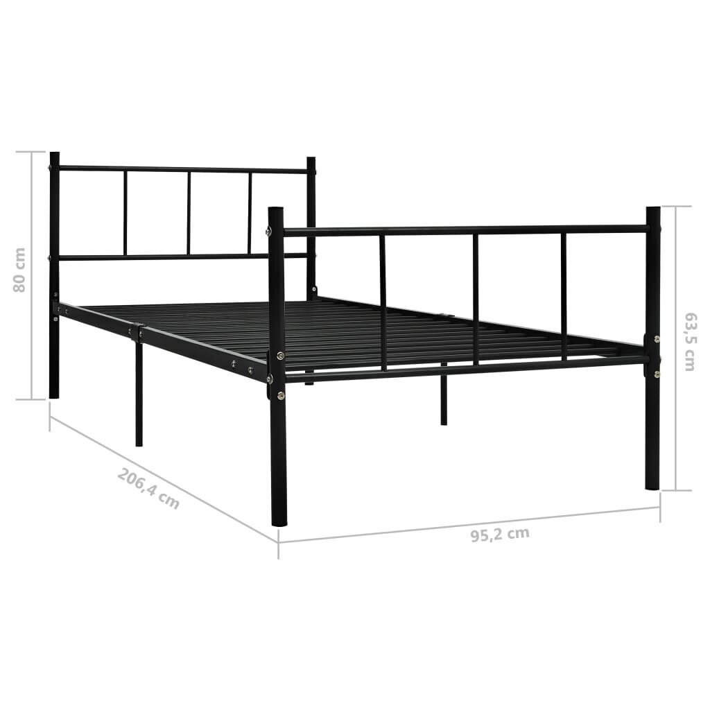 vidaXL voodiraam must metallist 90 x 200 cm цена и информация | Voodid | kaup24.ee