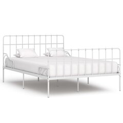 vidaXL liistudest põhjaga voodiraam, valge, metall, 140 x 200 cm hind ja info | Voodid | kaup24.ee