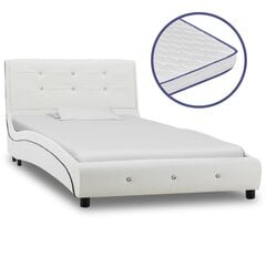 Кровать с матрасом Memory, 90x200см, из искусственной кожи цена и информация | Кровати | kaup24.ee