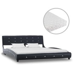 vidaXL voodi madratsiga, must, kunstnahk 160 x 200 cm hind ja info | Voodid | kaup24.ee