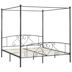 vidaXL baldahhiiniga voodiraam, hall, metall, 200 x 200 cm цена и информация | Кровати | kaup24.ee