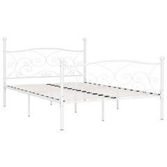 vidaXL liistudest põhjaga voodiraam, valge, metall, 160 x 200 cm цена и информация | Кровати | kaup24.ee