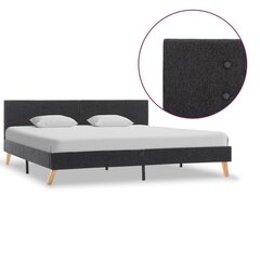 Деревянная кровать с тканевой отделкой, 200 x 180 см, темно-серый цена и информация | Кровати | kaup24.ee