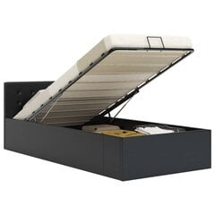 vidaXL hüdrauliline hoiukastiga voodiraam must kunstnahk 90 x 200 cm hind ja info | Voodid | kaup24.ee