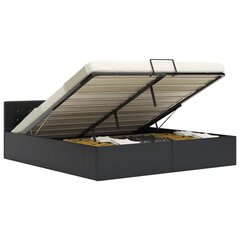 vidaXL hüdrauliline hoiukastiga voodiraam, must, kunstnahk 160x200 cm hind ja info | Voodid | kaup24.ee