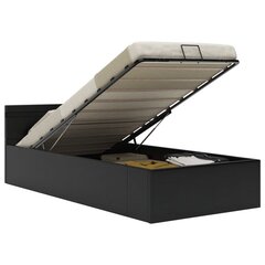 vidaXL hüdrauliline hoiukastiga voodiraam LED must kunstnahk 90x200cm hind ja info | Voodid | kaup24.ee