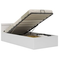 vidaXL hüdrauliline hoiukastiga voodiraam LED valge kunstnahk 90x200 hind ja info | Voodid | kaup24.ee
