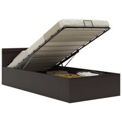 vidaXL hoiukastiga voodiraam, LED, hall, kunstnahk, 100 x 200 cm цена и информация | Кровати | kaup24.ee