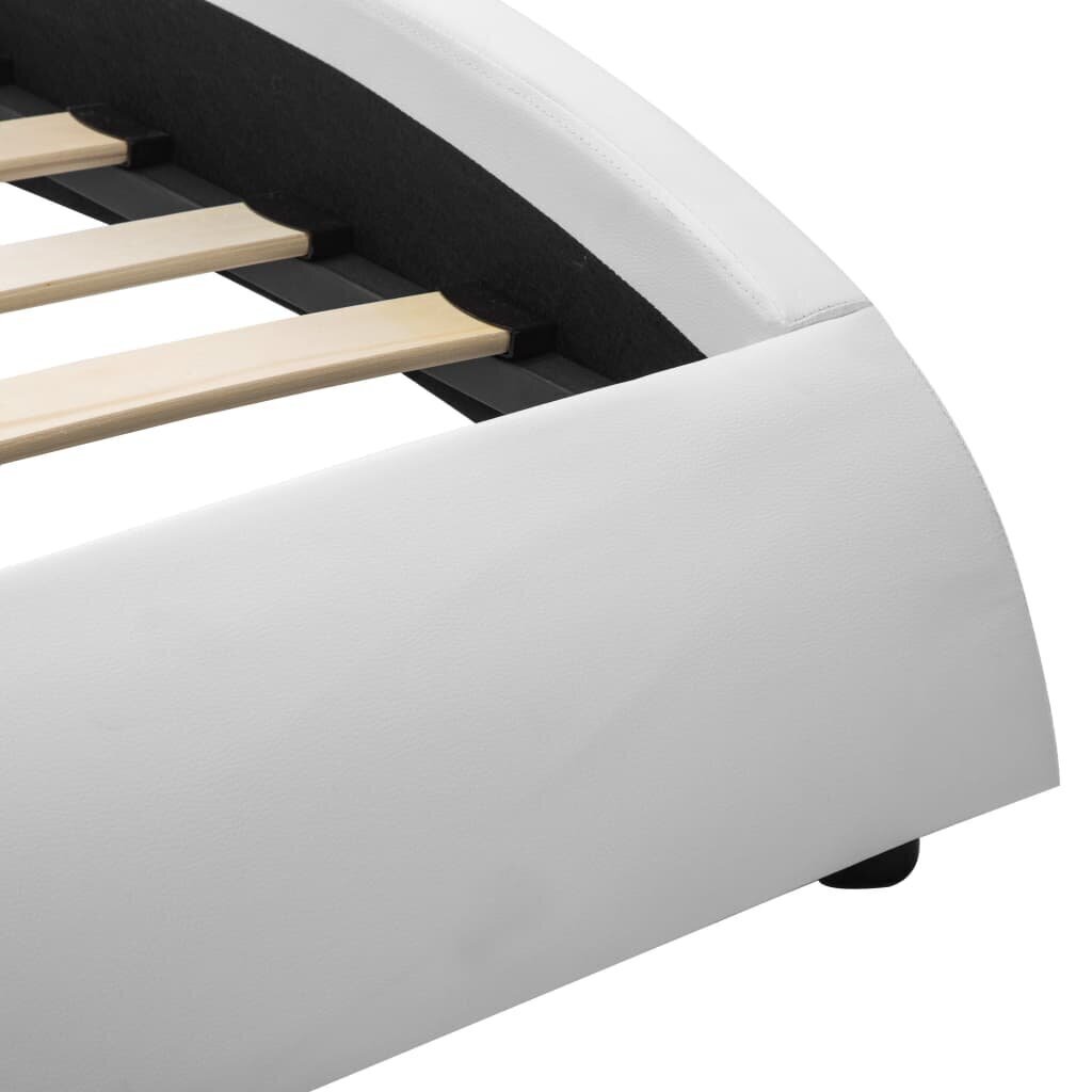 vidaXL voodiraam LEDiga valge kunstnahast 140 x 200 cm hind ja info | Voodid | kaup24.ee