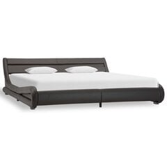 Черная кровать с отделкой из искусственной кожи с LED, 180 x 200 см цена и информация | Кровати | kaup24.ee