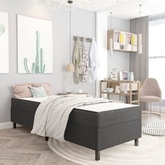 vidaXL kontinentaalvoodi, tumehall kangas, 80 x 200 cm цена и информация | Кровати | kaup24.ee