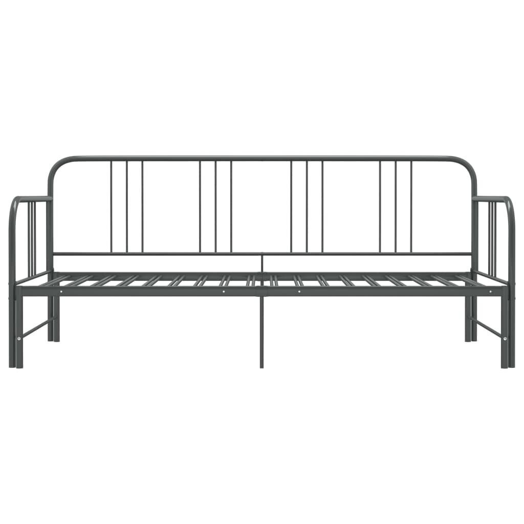 vidaXL lahtikäiv diivanvoodiraam hall metall 90 x 200 cm цена и информация | Voodid | kaup24.ee