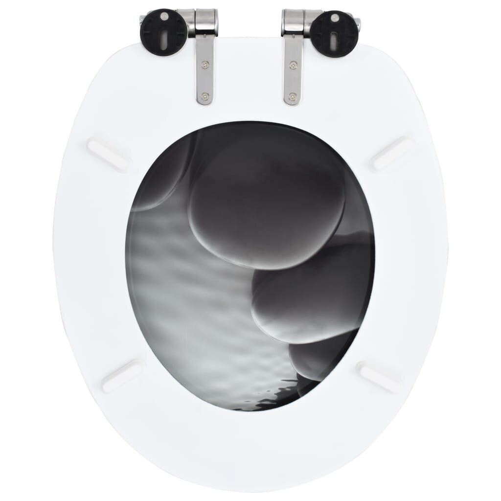 vidaXL WC prill-laud vaikselt sulguv, MDF, kivide disainiga hind ja info | WC-poti tarvikud | kaup24.ee