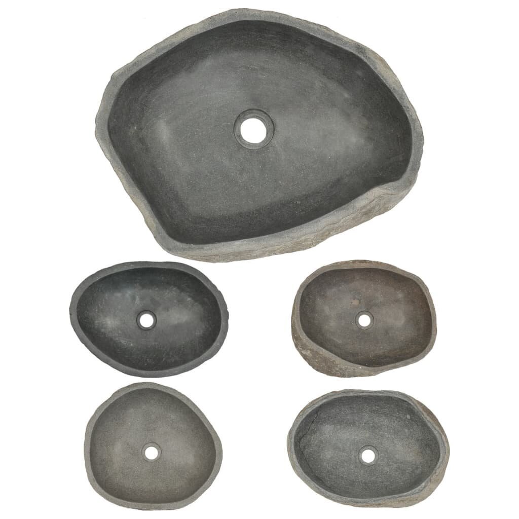 vidaXL kivist valamu, ovaalne 46–52 cm hind ja info | Köögivalamud | kaup24.ee