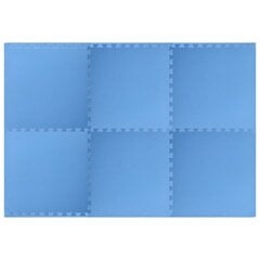 vidaXL põrandamatid 6 tk 2,16 ㎡ EVA-vaht, sinine цена и информация | Аксессуары для тренажеров | kaup24.ee