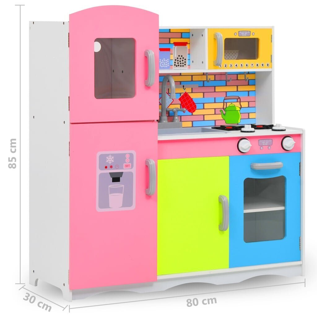 vidaXL laste mänguköök MDF 80 x 30 x 85 cm värviline hind ja info | Tüdrukute mänguasjad | kaup24.ee