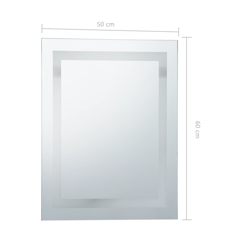 vidaXL vannitoa LED-seinapeegel puutetundliku anduriga 50 x 60 cm hind ja info | Peeglid | kaup24.ee