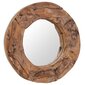 vidaXL peegel, tiikpuu, 60 cm, ümmargune hind ja info | Peeglid | kaup24.ee