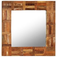 vidaXL seinapeegel, toekas taaskasutatud puit, 60 x 60 cm цена и информация | Зеркала | kaup24.ee
