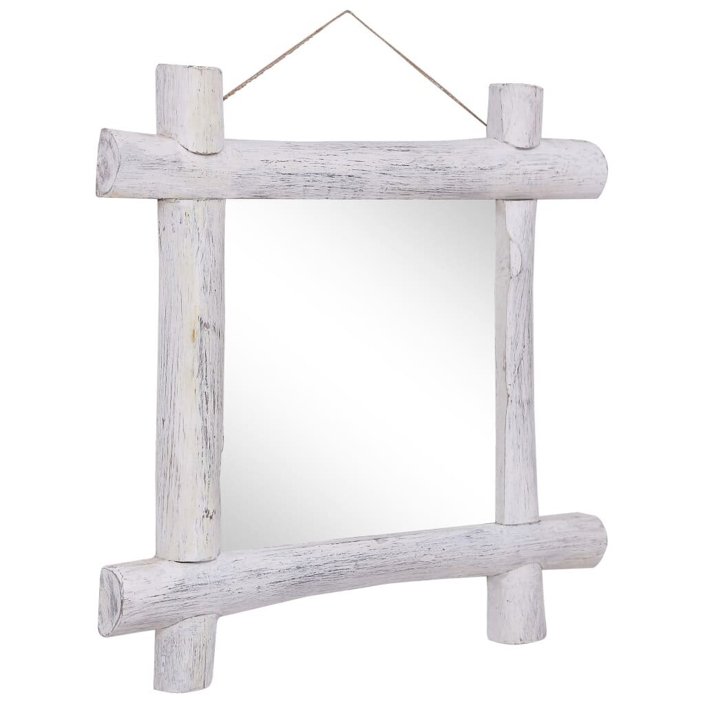 vidaXL puust peegel, valge, 70 x 70 cm, tugev taastatud puit цена и информация | Peeglid | kaup24.ee