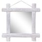vidaXL puust peegel, valge, 70 x 70 cm, tugev taastatud puit цена и информация | Peeglid | kaup24.ee