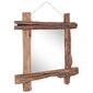 vidaXL puust peegel, naturaalne, 70 x 70 cm, tugev taastatud puit hind ja info | Peeglid | kaup24.ee