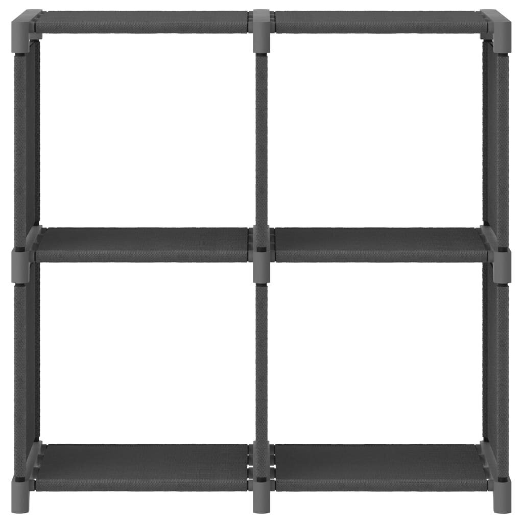 vidaXL 4 kuubikuga vitriinriiul, must, 69 x 30 x 72,5 cm, kangas hind ja info | Riiulid | kaup24.ee
