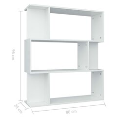 vidaXL raamaturiiul/ruumijagaja valge 80 x 24 x 96 cm puitlaastplaat hind ja info | Riiulid | kaup24.ee