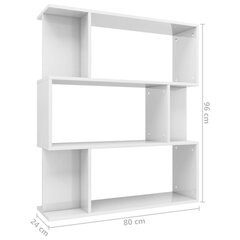 vidaXL raamaturiiul/ruumijagaja valge 80 x 24 x 96 cm puitlaastplaat hind ja info | Riiulid | kaup24.ee