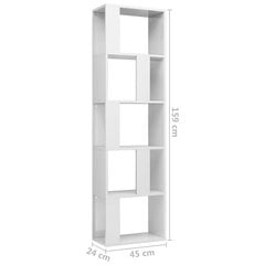 vidaXL raamaturiiul/ruumijagaja valge 45 x 24 x 159 cm puitlaastplaat hind ja info | Riiulid | kaup24.ee