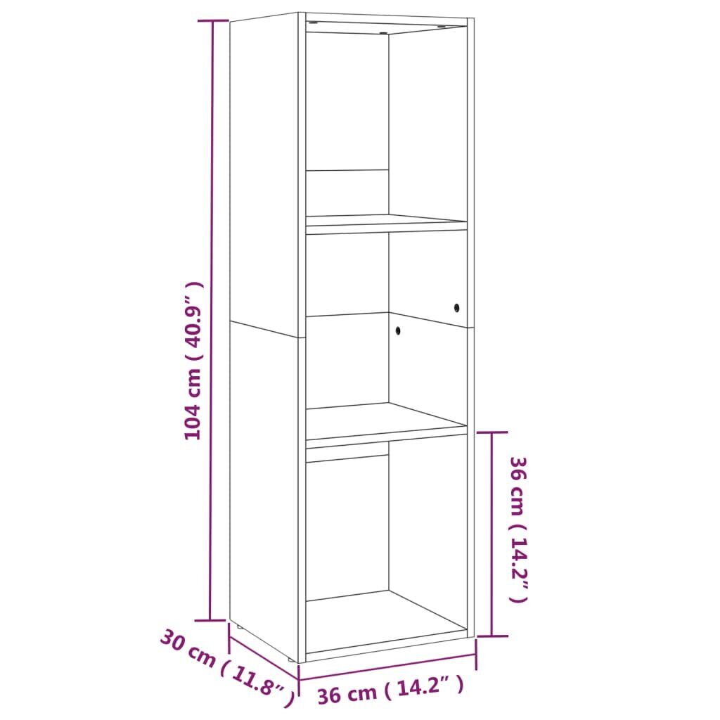 vidaXL raamaturiiul/telerialus, Sonoma tamm, 36 x 30 x 114 cm hind ja info | Riiulid | kaup24.ee