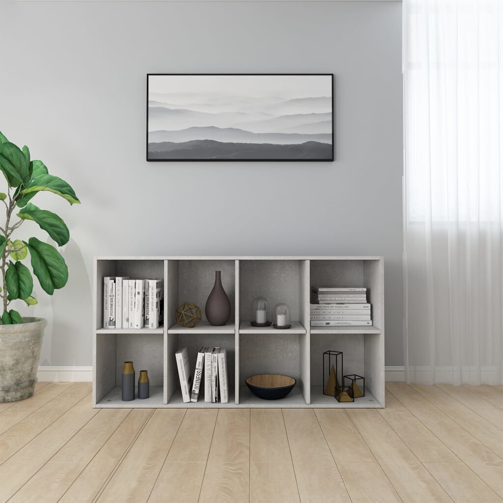 vidaXL raamaturiiul, betoonhall 66x30x130 cm puitlaastplaat цена и информация | Riiulid | kaup24.ee