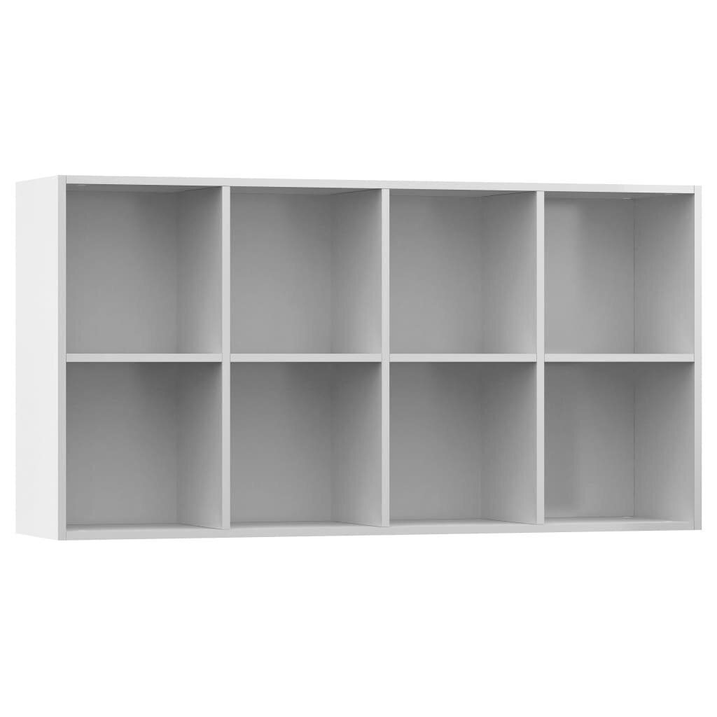 vidaXL raamaturiiul/puhvetkapp, valge, 66 x 30 x 130 cm, puitlaastplaat hind ja info | Riiulid | kaup24.ee