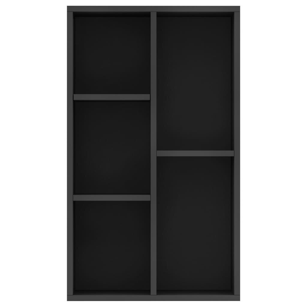 vidaXL raamaturiiul/puhvetkapp, must 50x25x80 cm, puitlaastplaat hind ja info | Riiulid | kaup24.ee