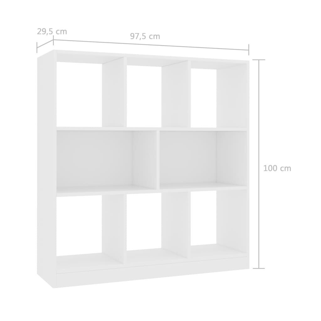 vidaXL raamaturiiul valge 97,5 x 29,5 x 100 cm, puitlaastplaat hind ja info | Riiulid | kaup24.ee