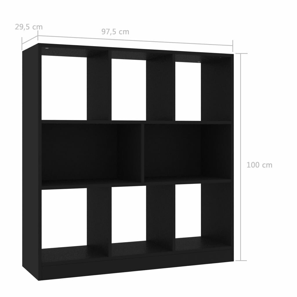 vidaXL raamaturiiul must 97,5 x 29,5 x 100 cm, puitlaastplaat hind ja info | Riiulid | kaup24.ee