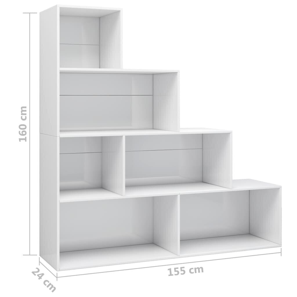 vidaXL raamaturiiul/ruumijagaja valge 155 x 24 x 160 cm puitlaastplaat цена и информация | Riiulid | kaup24.ee