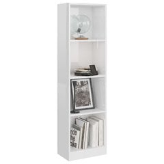 vidaXL 4-korruseline raamaturiiul valge 40x24x142 cm puitlaastplaat hind ja info | Riiulid | kaup24.ee
