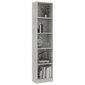 vidaXL 5-korruseline raamaturiiul betoonhall 40x24x175 puitlaastplaat цена и информация | Riiulid | kaup24.ee