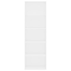 vidaXL 5-korruseline raamaturiiul, valge 60x30x189 cm, puitlaastplaat hind ja info | Riiulid | kaup24.ee