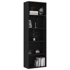 vidaXL 5-korruseline raamaturiiul, must, 60x30x189 cm, puitlaastplaat hind ja info | Riiulid | kaup24.ee